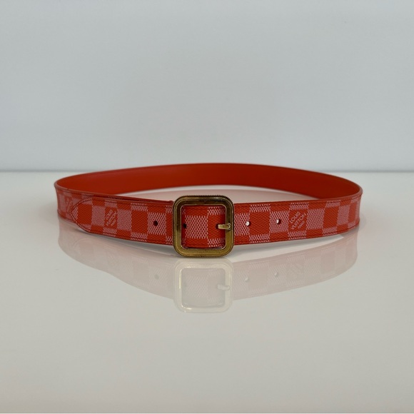 LOUIS VUITTON ORANGE BELT SIZE 90 - Picture 4 of 17